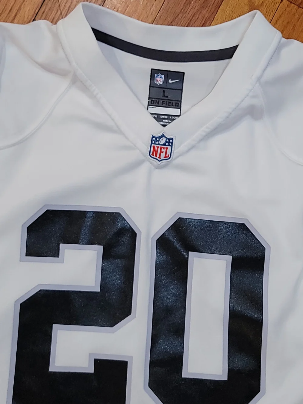 Nike White Touths NFL #20 Football Jersey